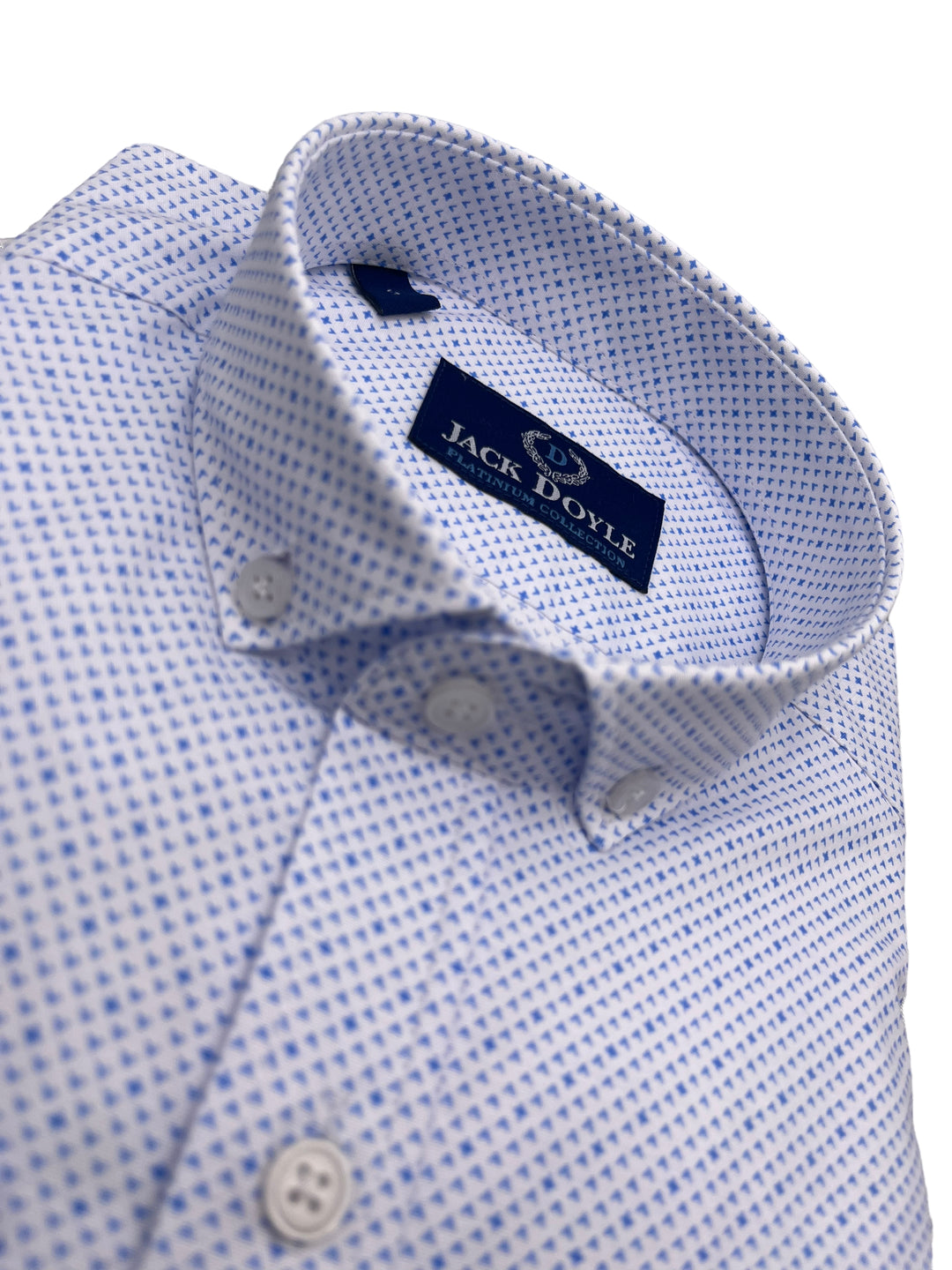 Jack Doyle White Button Down Collar Accent Print Shirt