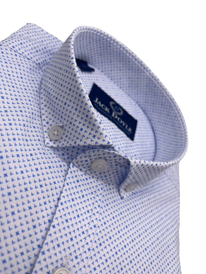 Jack Doyle White Button Down Collar Accent Print Shirt
