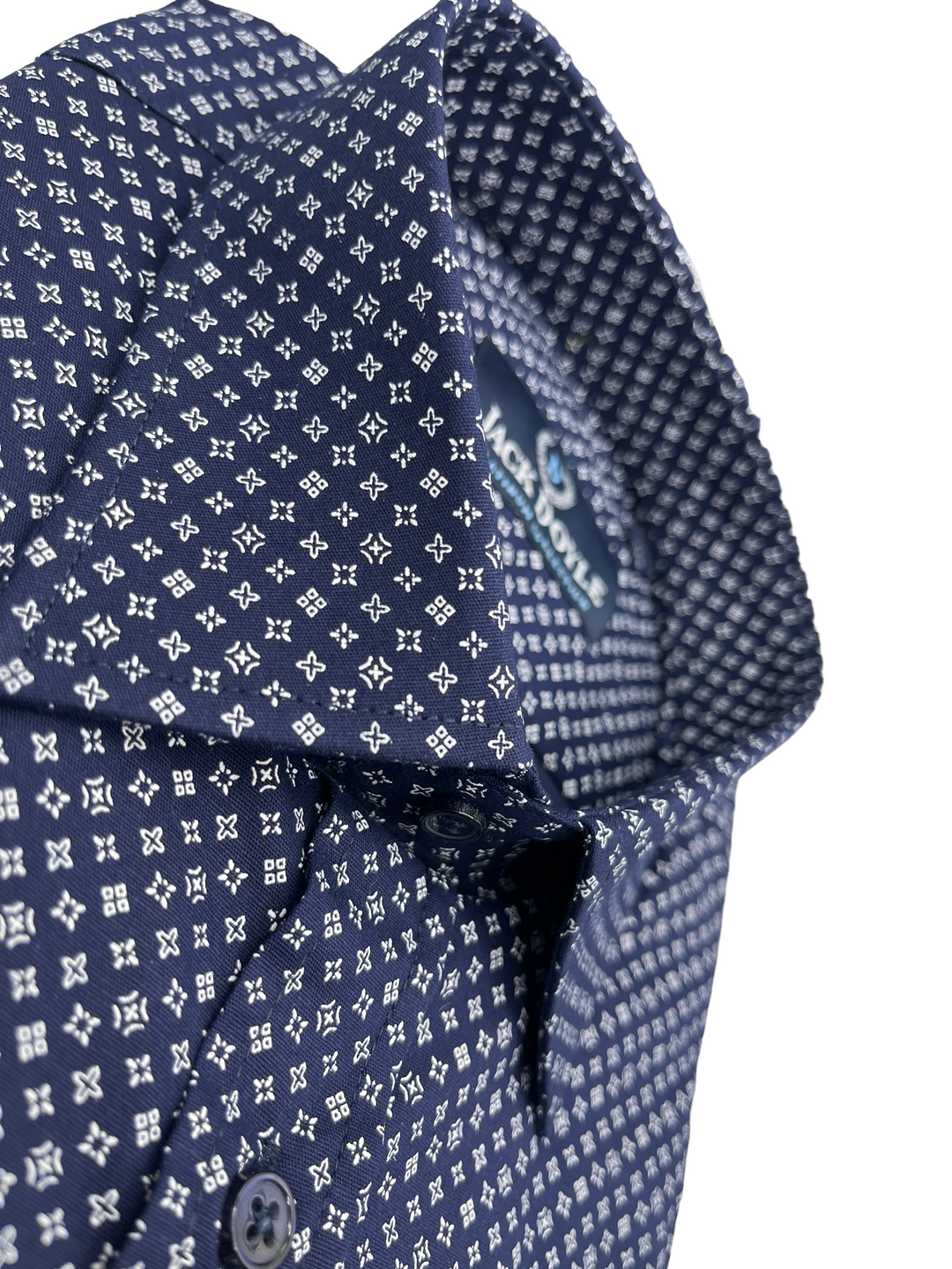 White Star Print Navy Shirt
