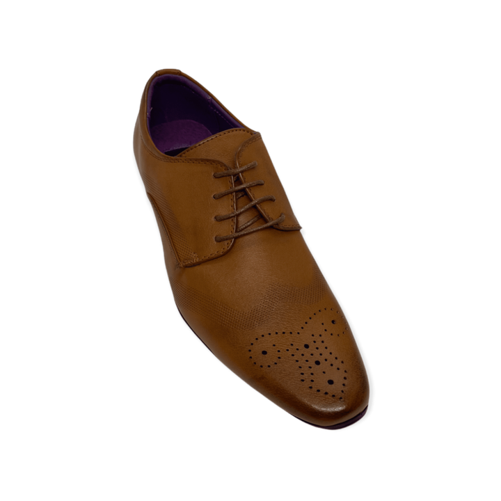 MOO3 Tan Derby Brogue Shoe
