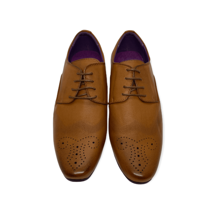 MOO3 Tan Derby Brogue Shoe