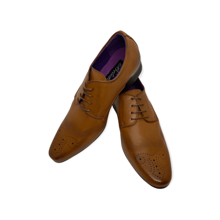 MOO3 Tan Derby Brogue Shoe