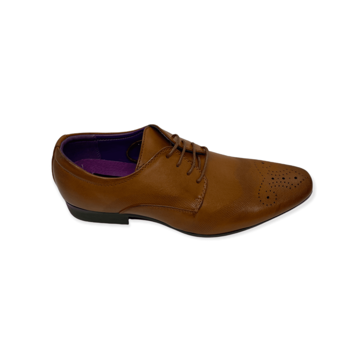 MOO3 Tan Derby Brogue Shoe
