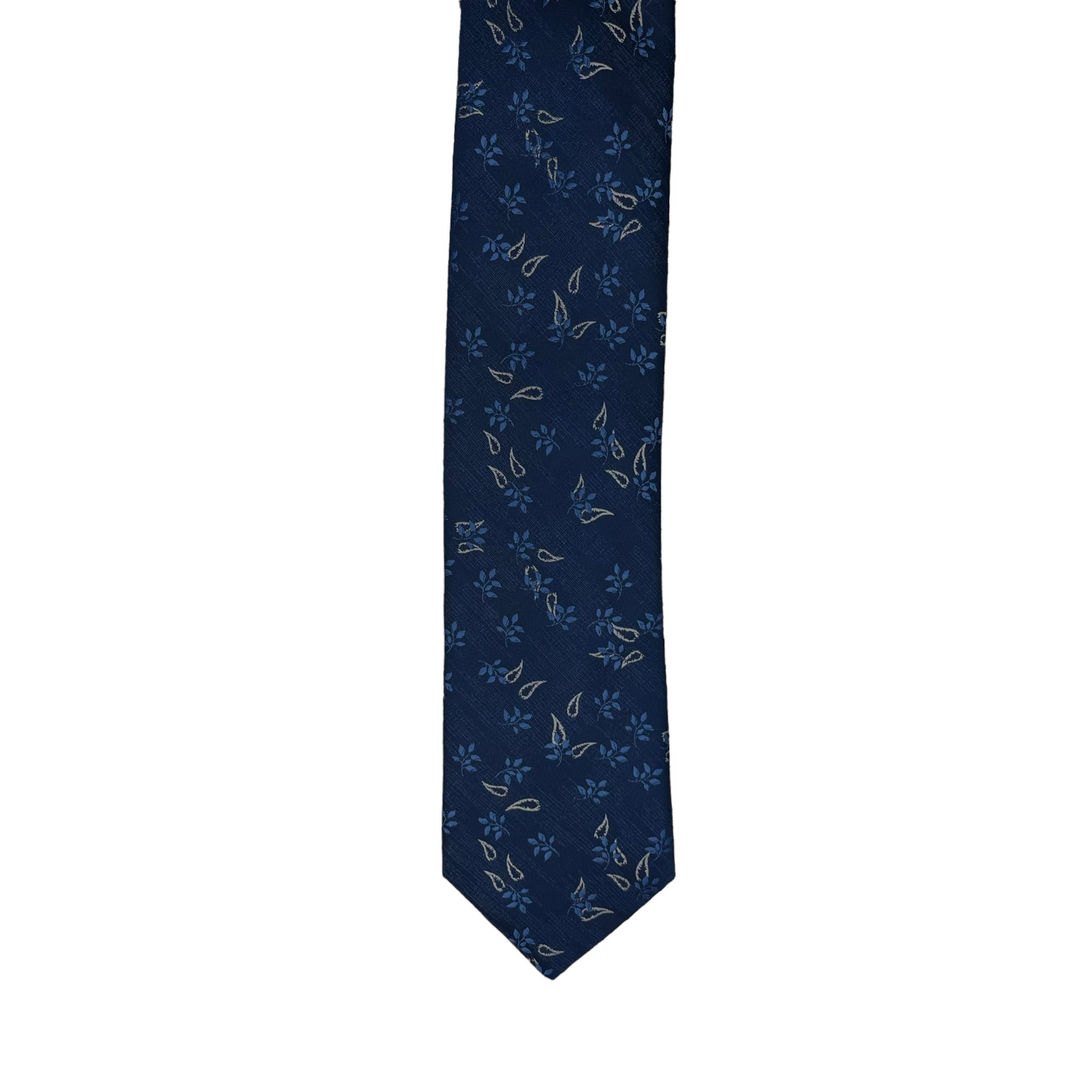 Blue & Silver Paisley Tie & Pocket Square