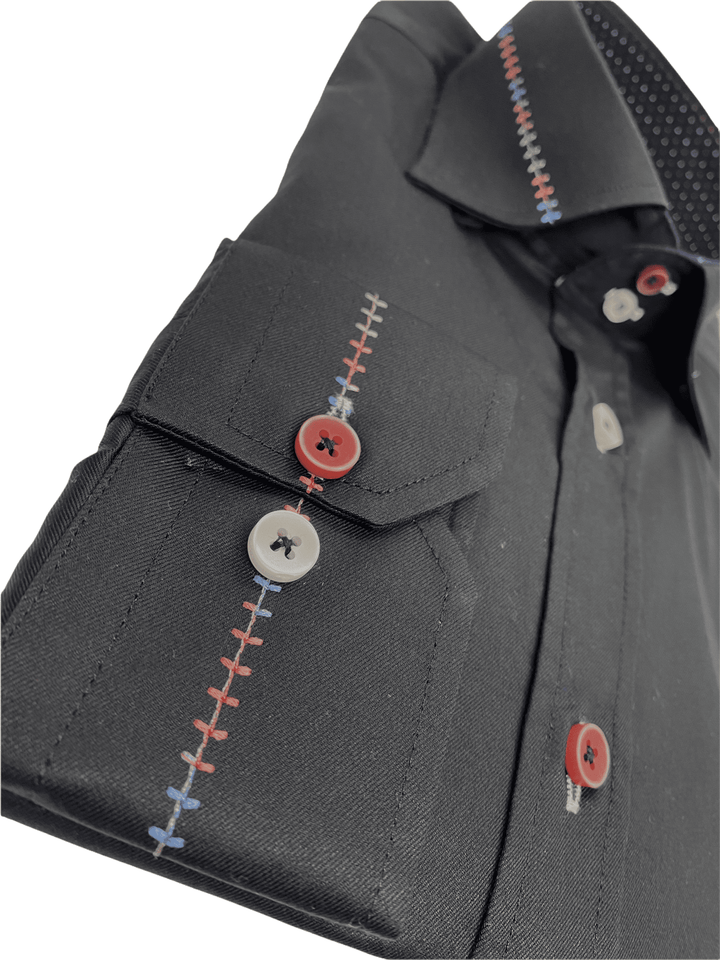 Casual Black Shirt With Trim