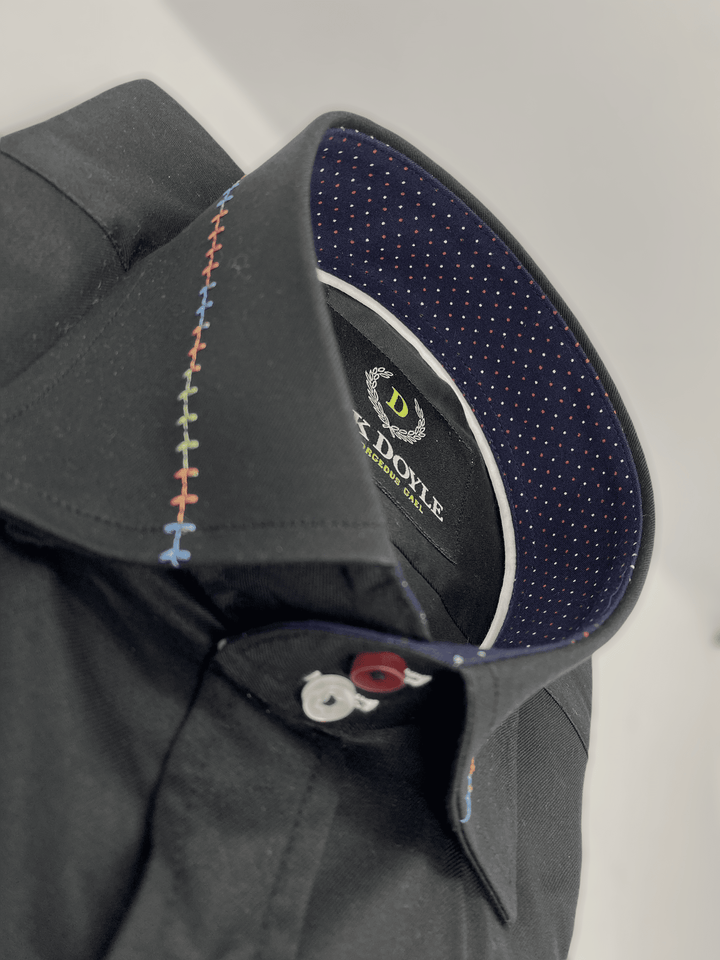 Casual Black Shirt With Trim