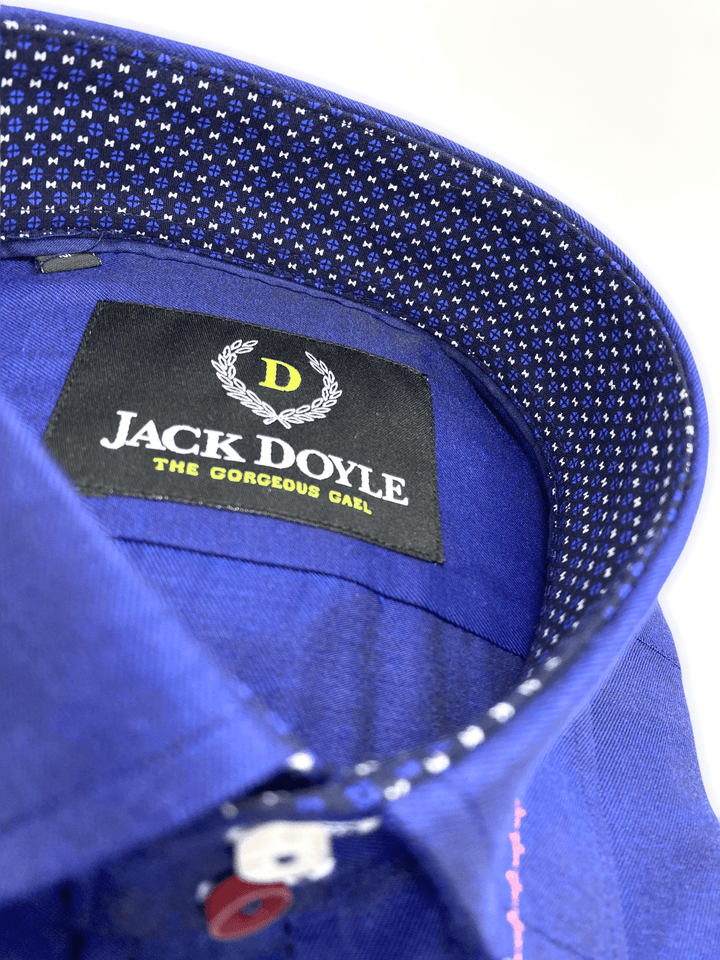 Casual Royal Blue Shirt With Trim
