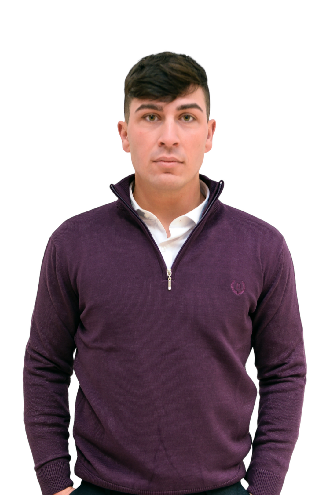 Purple Light Knit 1/4 Zip Jumper