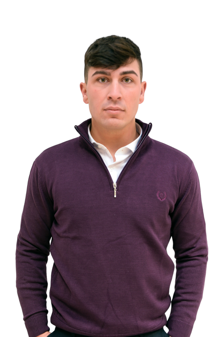 Purple Light Knit 1/4 Zip Jumper