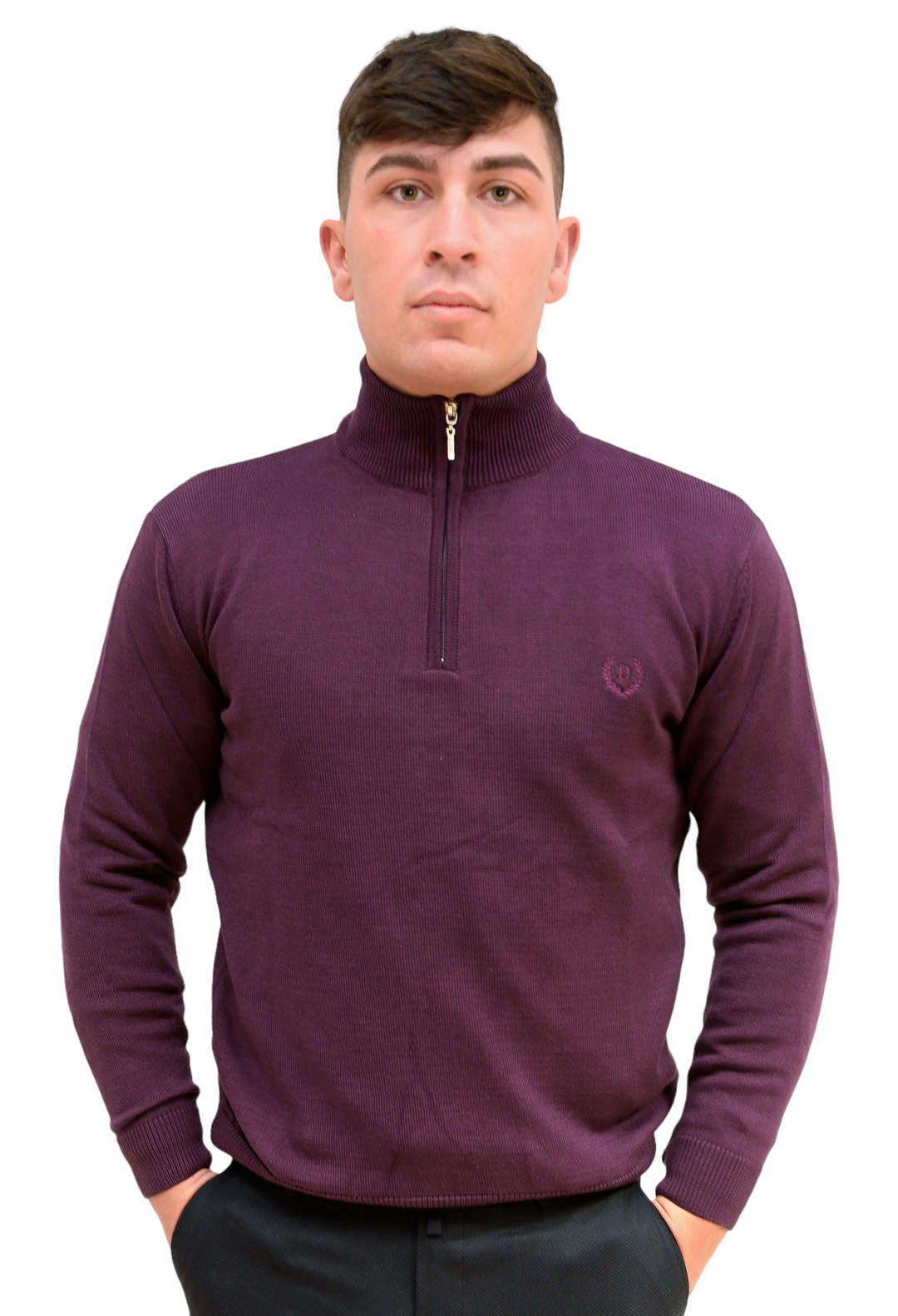 Purple Light Knit 1/4 Zip Jumper