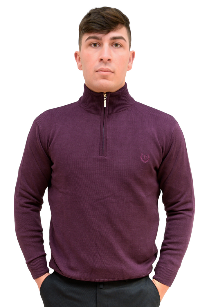 Purple Light Knit 1/4 Zip Jumper