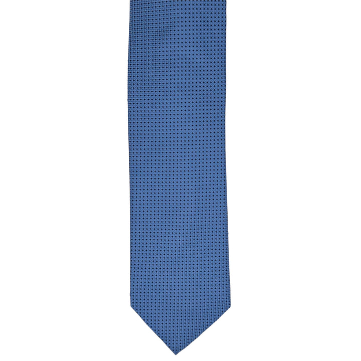 Blue Navy Print Tie and Pocket Square