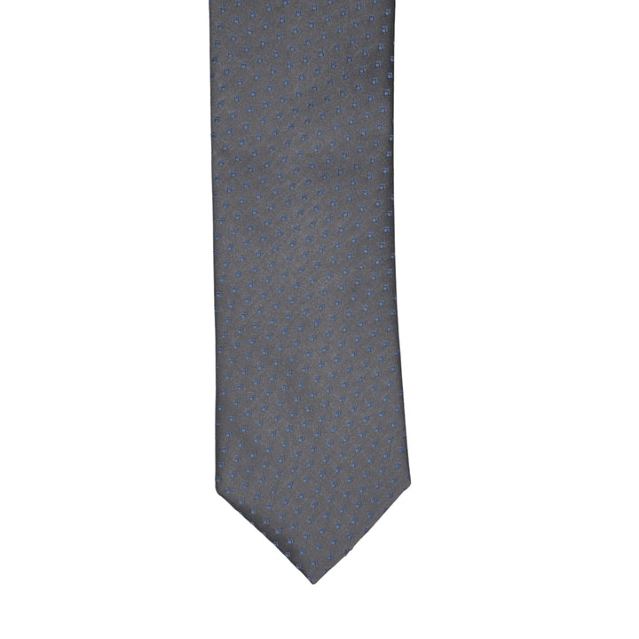Grey Sky Blue Print Tie and Pocket Square