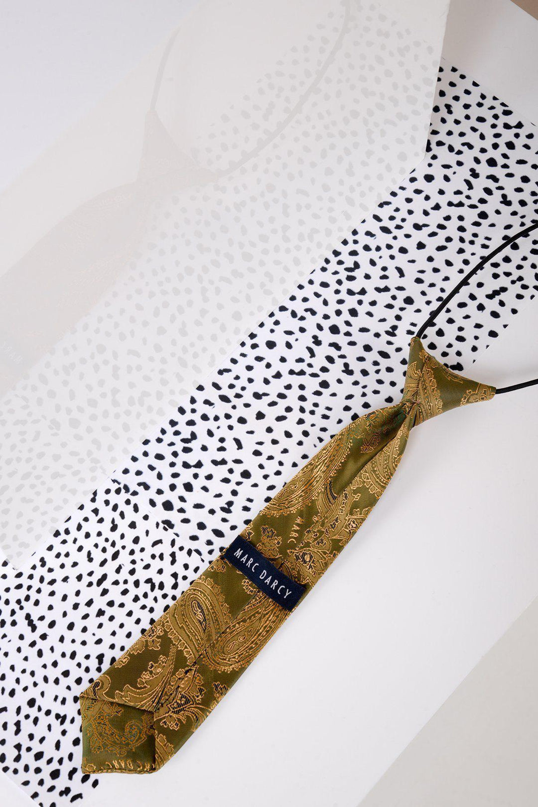 Children's Gold Tan Paisley Print Tie