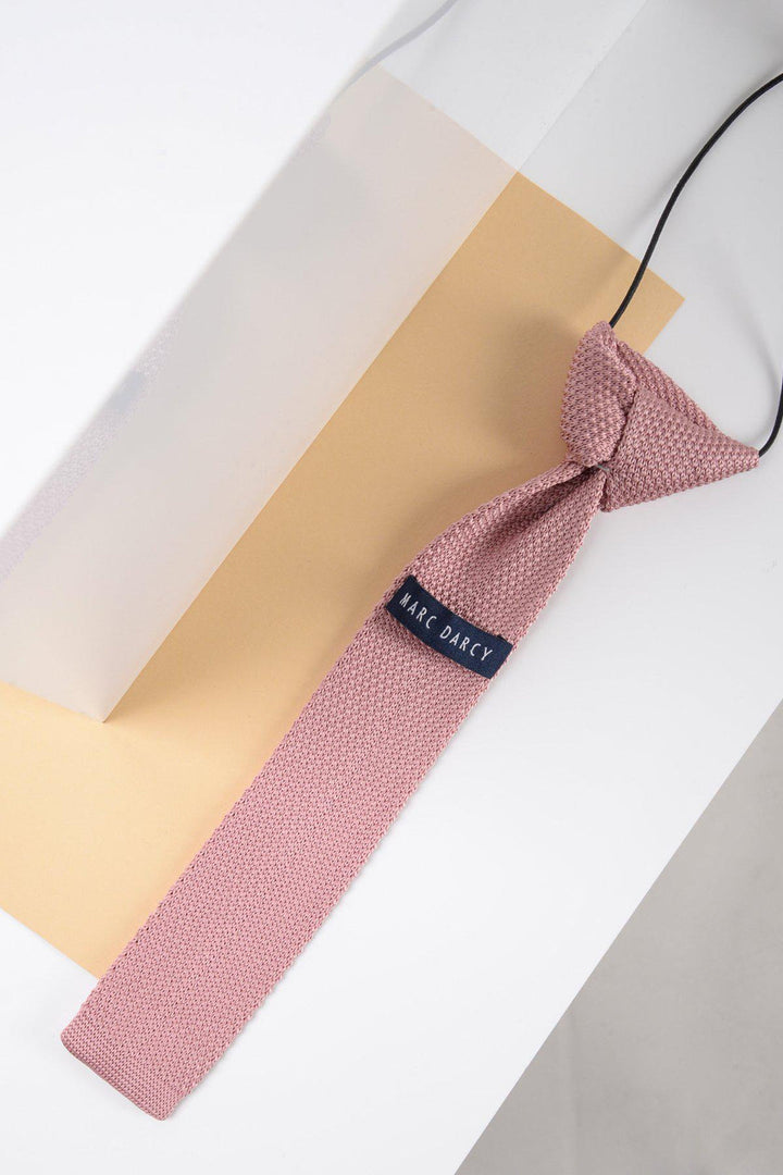 Children's Knitted Tie In Blush Pink