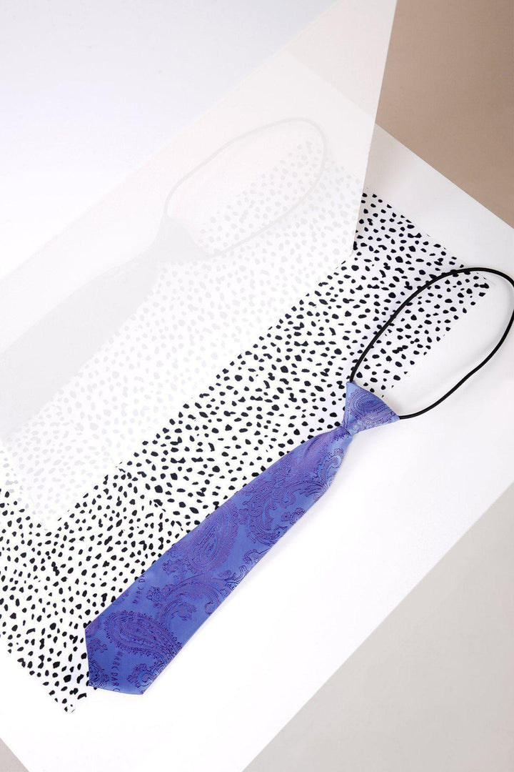 Children's Lilac Paisley Print Tie