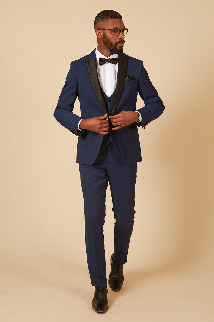 Dalton Royal Blue Tux Lapel Diamond Three Piece Suit