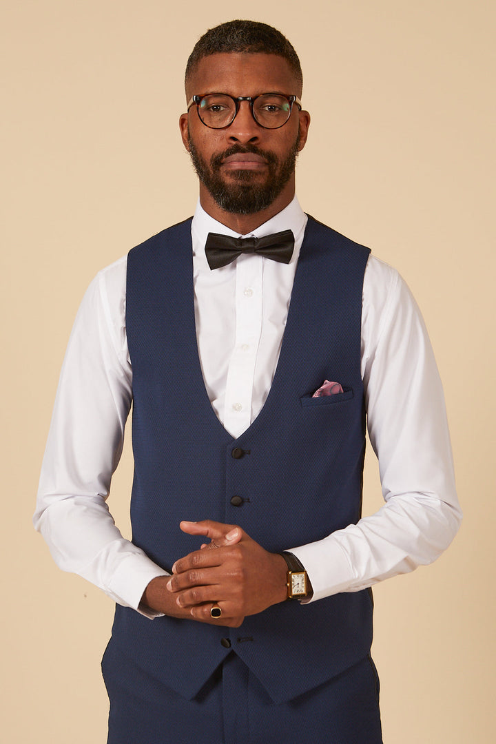 Dalton Royal Blue Tux Lapel Diamond Three Piece Suit