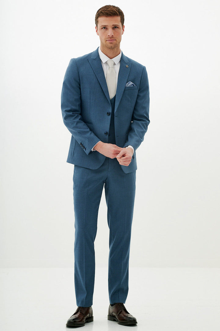 Finley Teal Blue Three Piece Suit