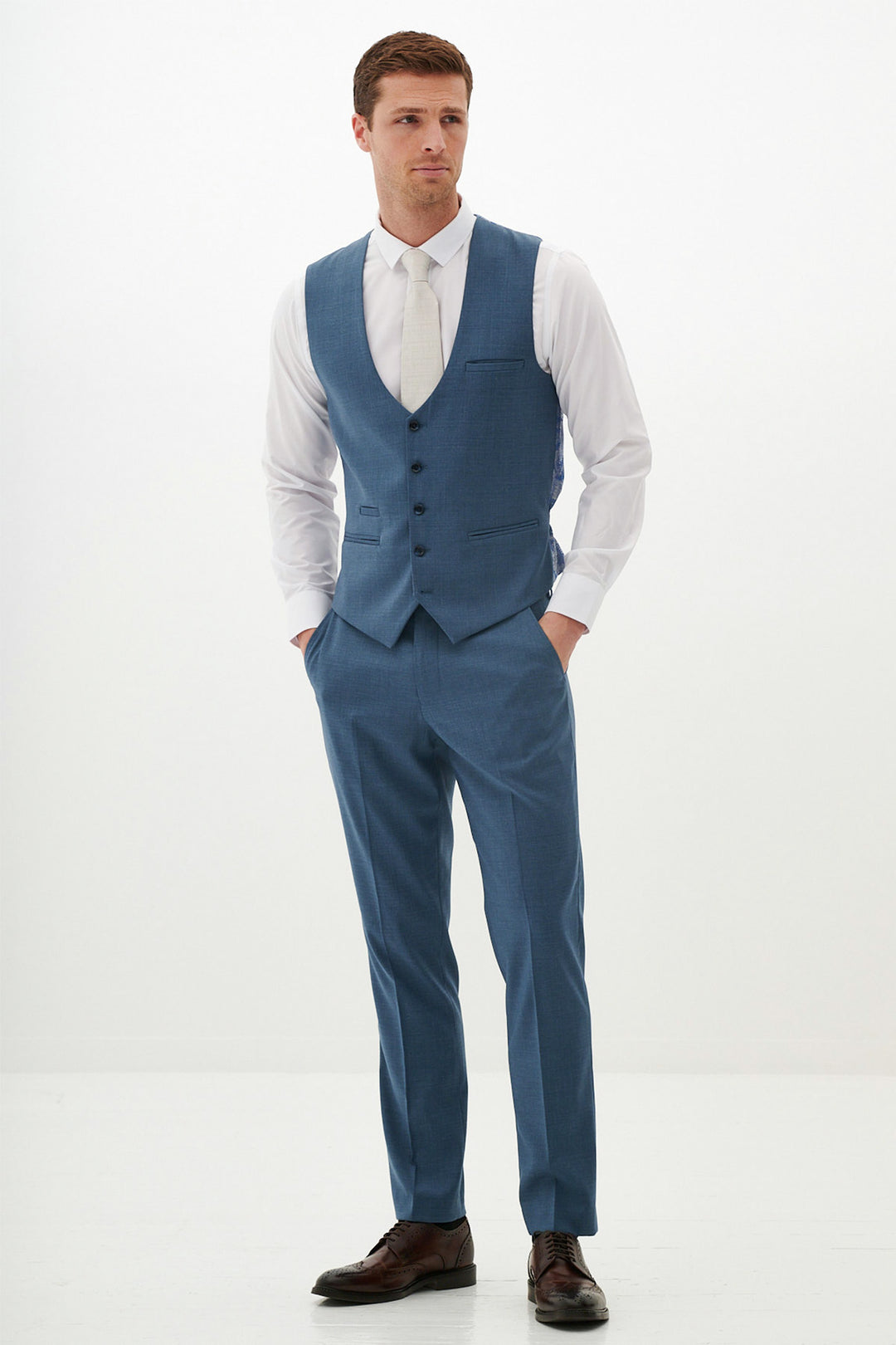 Finley Teal Blue Three Piece Suit