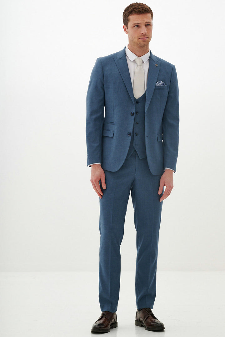 Finley Teal Blue Three Piece Suit
