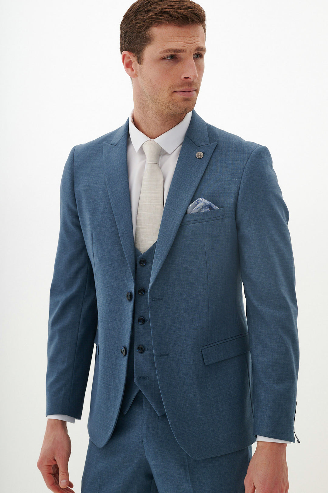 Finley Teal Blue Three Piece Suit