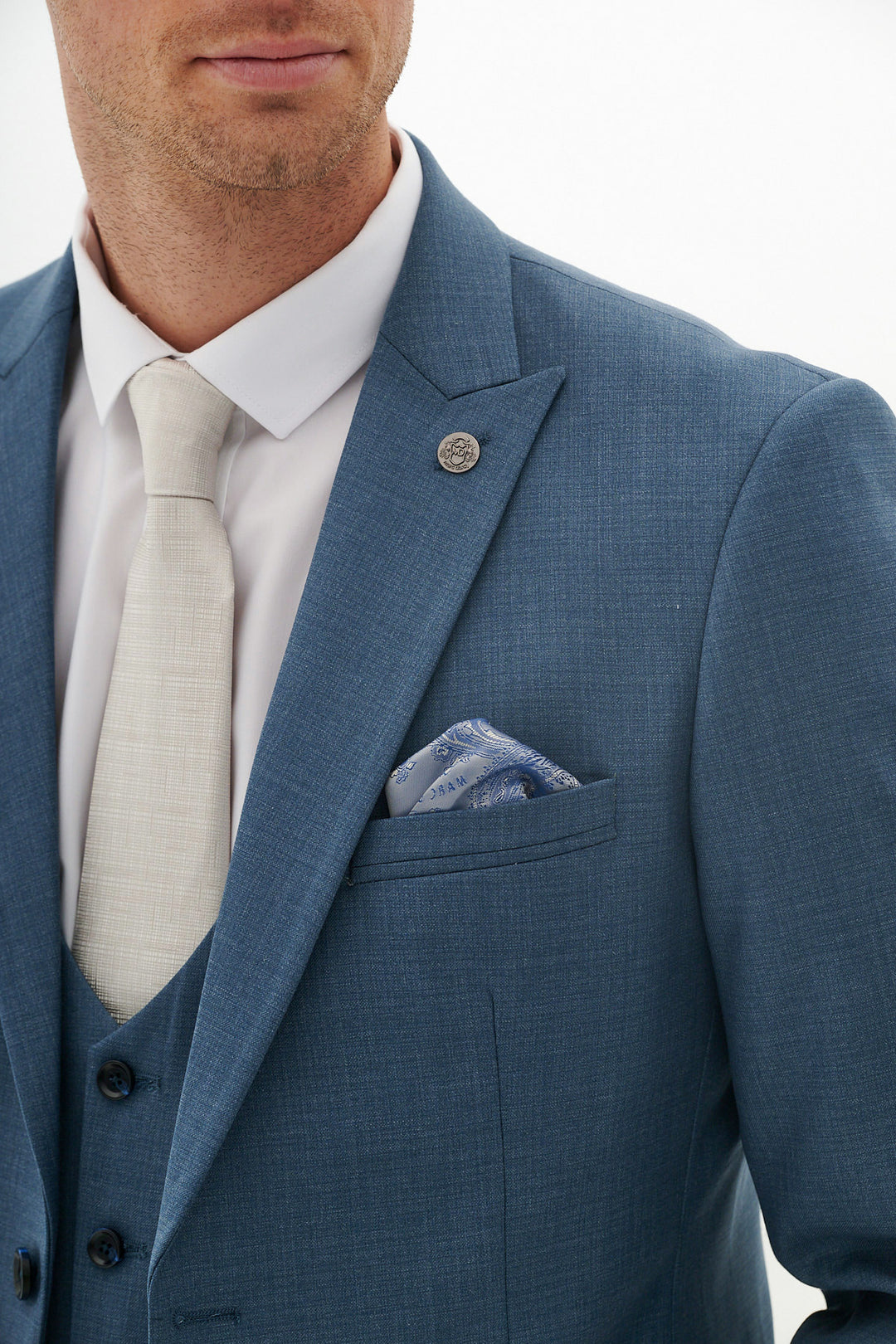 Finley Teal Blue Three Piece Suit