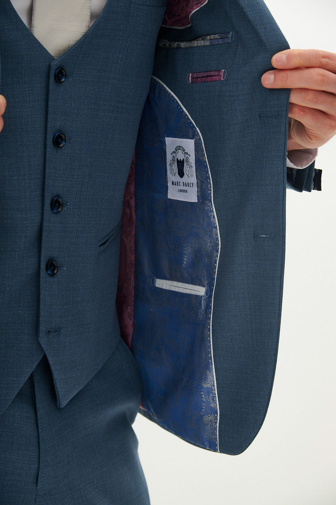 Finley Teal Blue Three Piece Suit