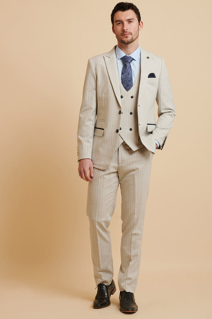 Grant Stone Check Three Piece Suit