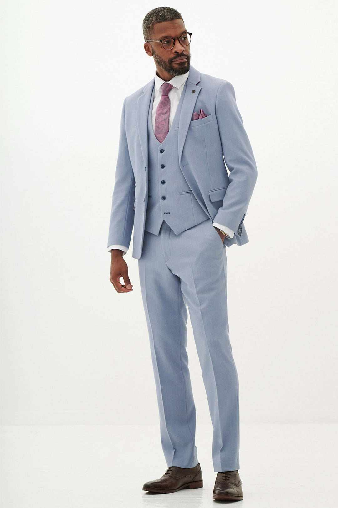 HM5 Sky Blue Three Piece Suit