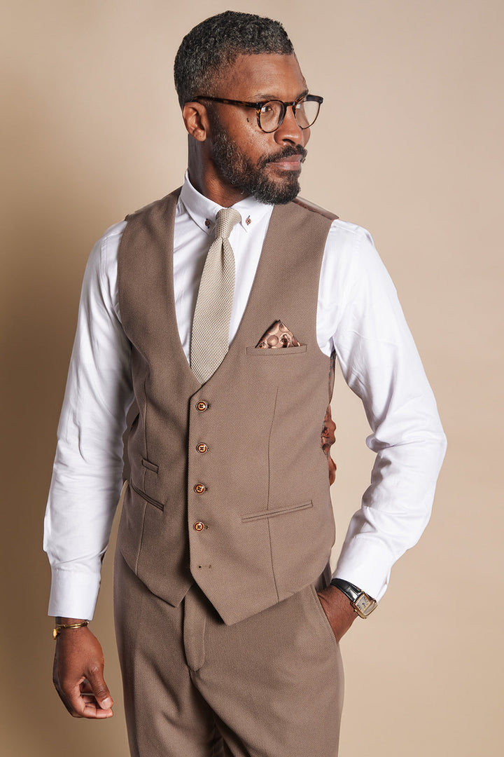 HM5 Tan Tailored Three Piece Suit