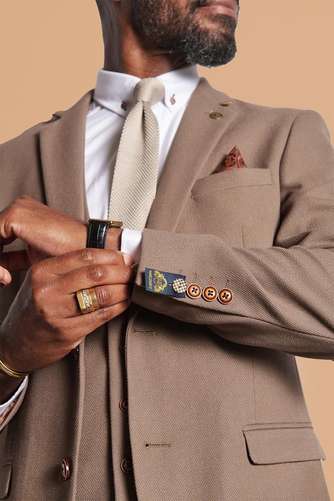 HM5 Tan Tailored Three Piece Suit