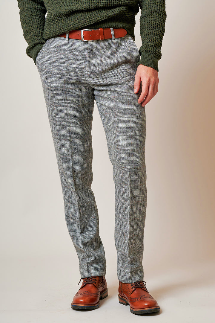 Kris Silver Grey Check Tweed Three Piece Suit