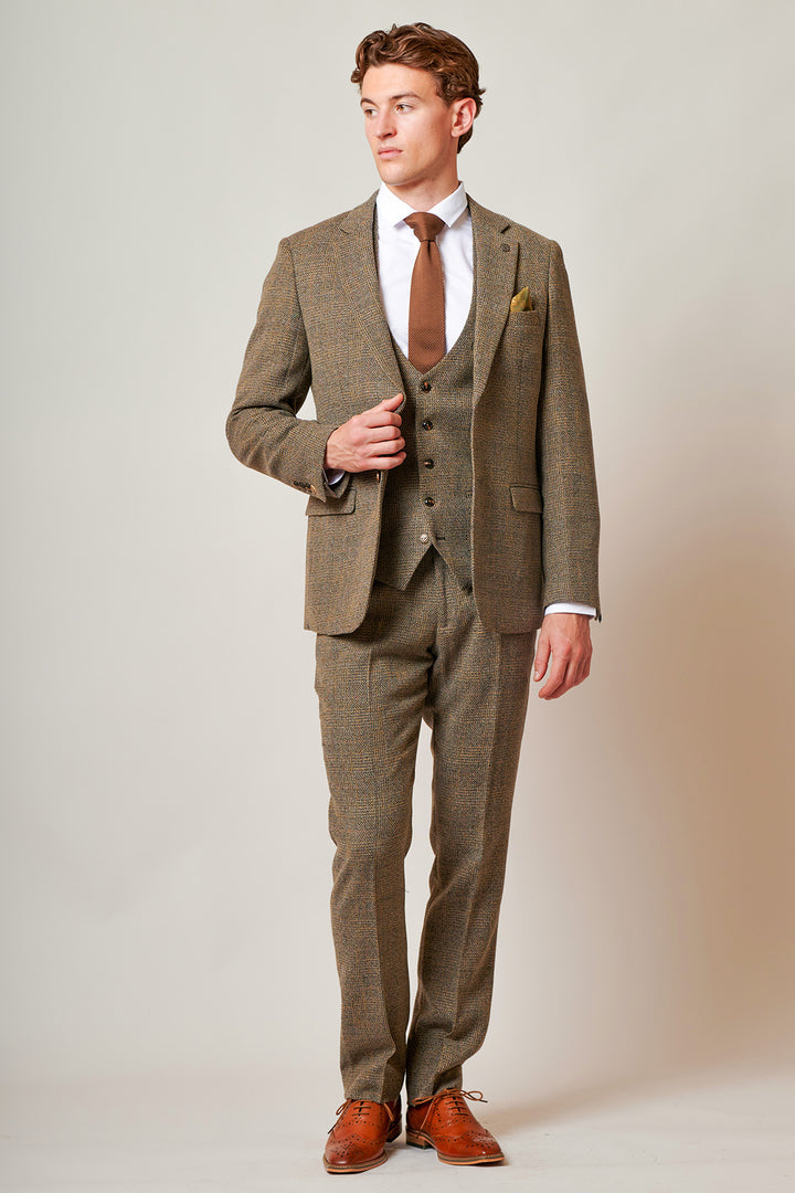 Kris Tan Check Tweed Three Piece Suit