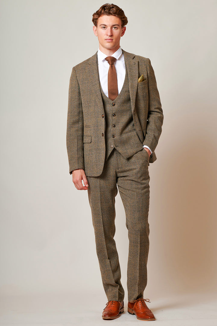 Kris Tan Check Tweed Three Piece Suit