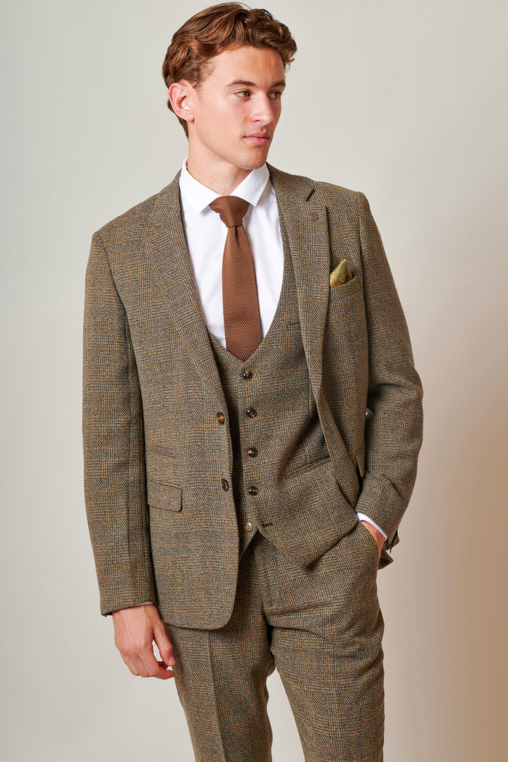 Kris Tan Check Tweed Three Piece Suit