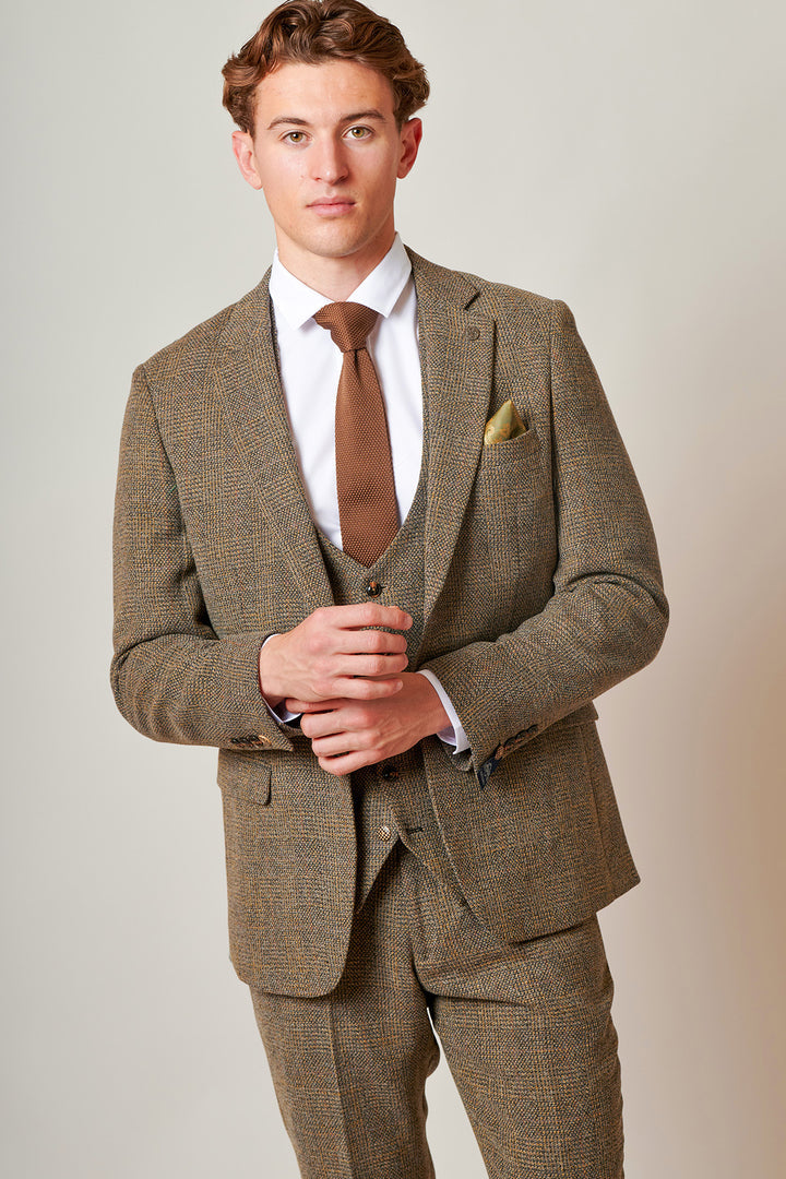 Kris Tan Check Tweed Three Piece Suit
