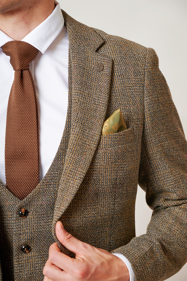 Kris Tan Check Tweed Three Piece Suit