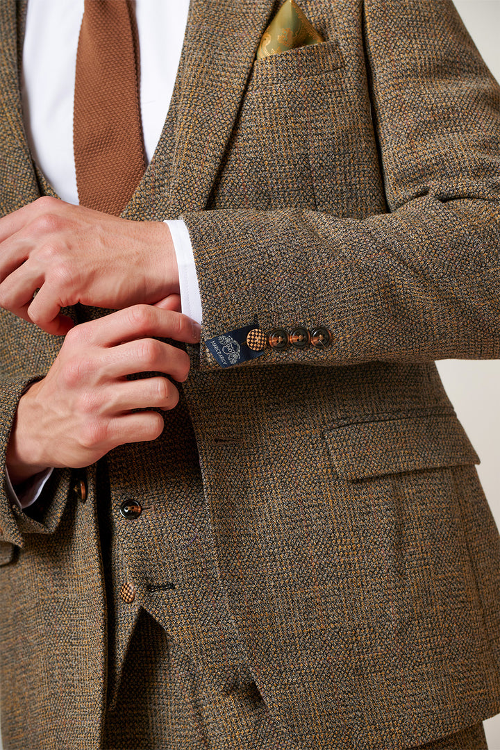 Kris Tan Check Tweed Three Piece Suit