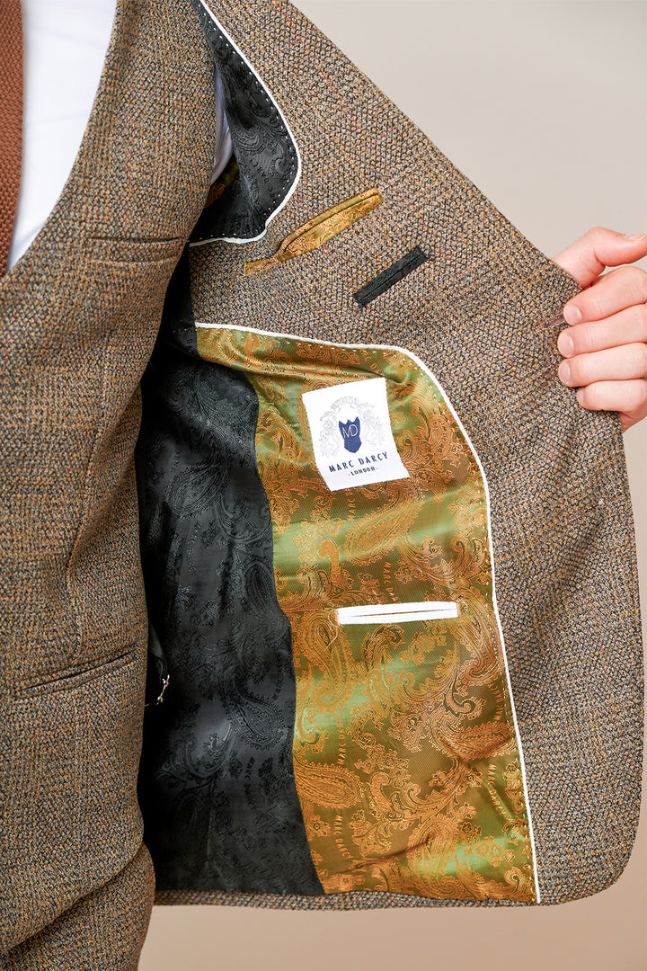 Kris Tan Check Tweed Three Piece Suit
