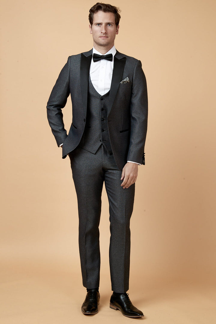 Spencer Charcoal Tux Three Piece Suit