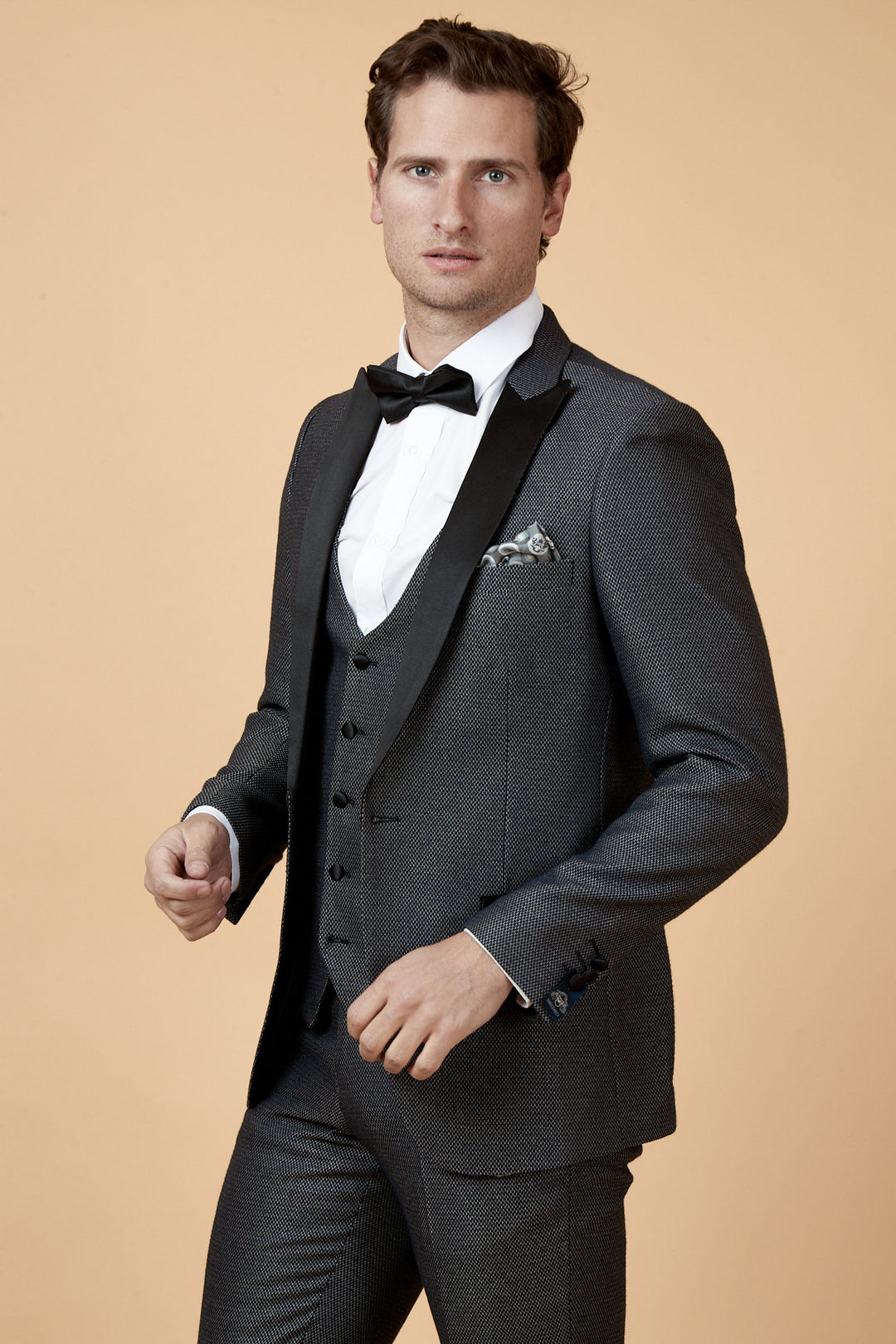 Spencer Charcoal Tux Three Piece Suit