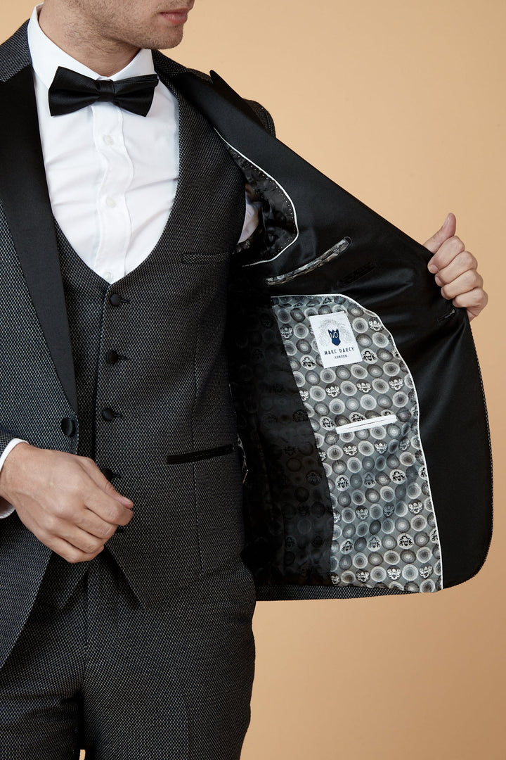Spencer Charcoal Tux Three Piece Suit
