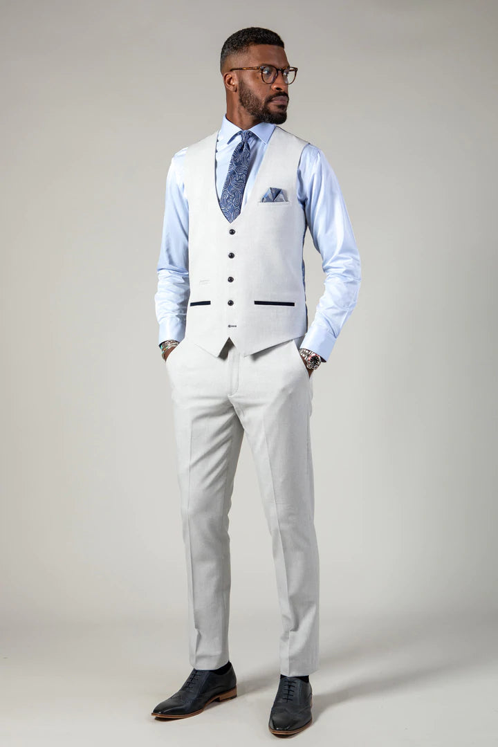 Bromley Stone Check Single Breasted Waistcoat