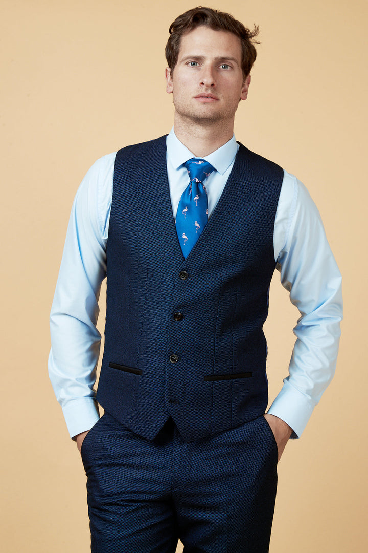 Callum Navy Waistcoat