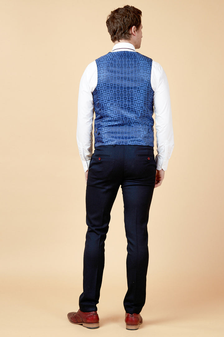 JD4 Navy Contrast Trim Waistcoat