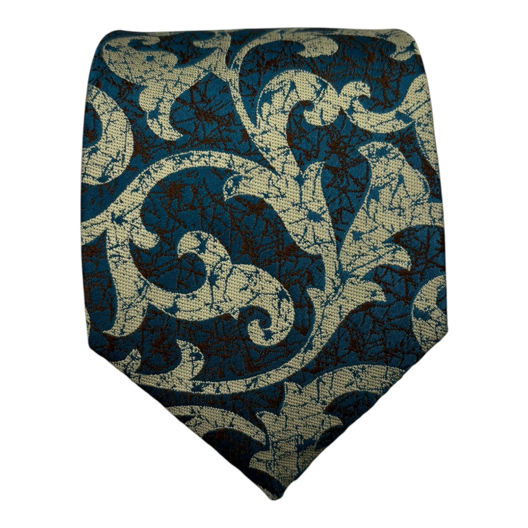 Stone Floral Teal Tie and Pocket Square