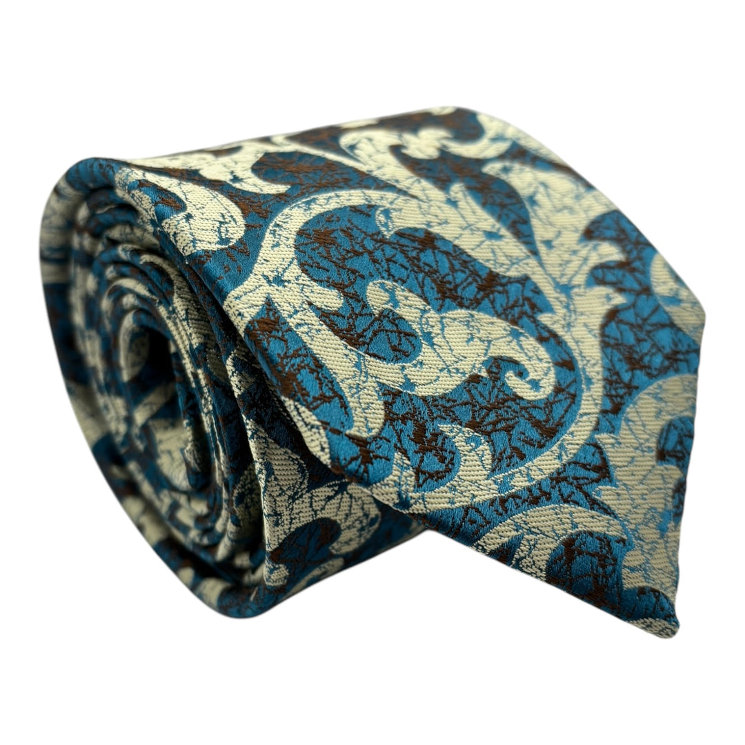 Stone Floral Teal Tie and Pocket Square