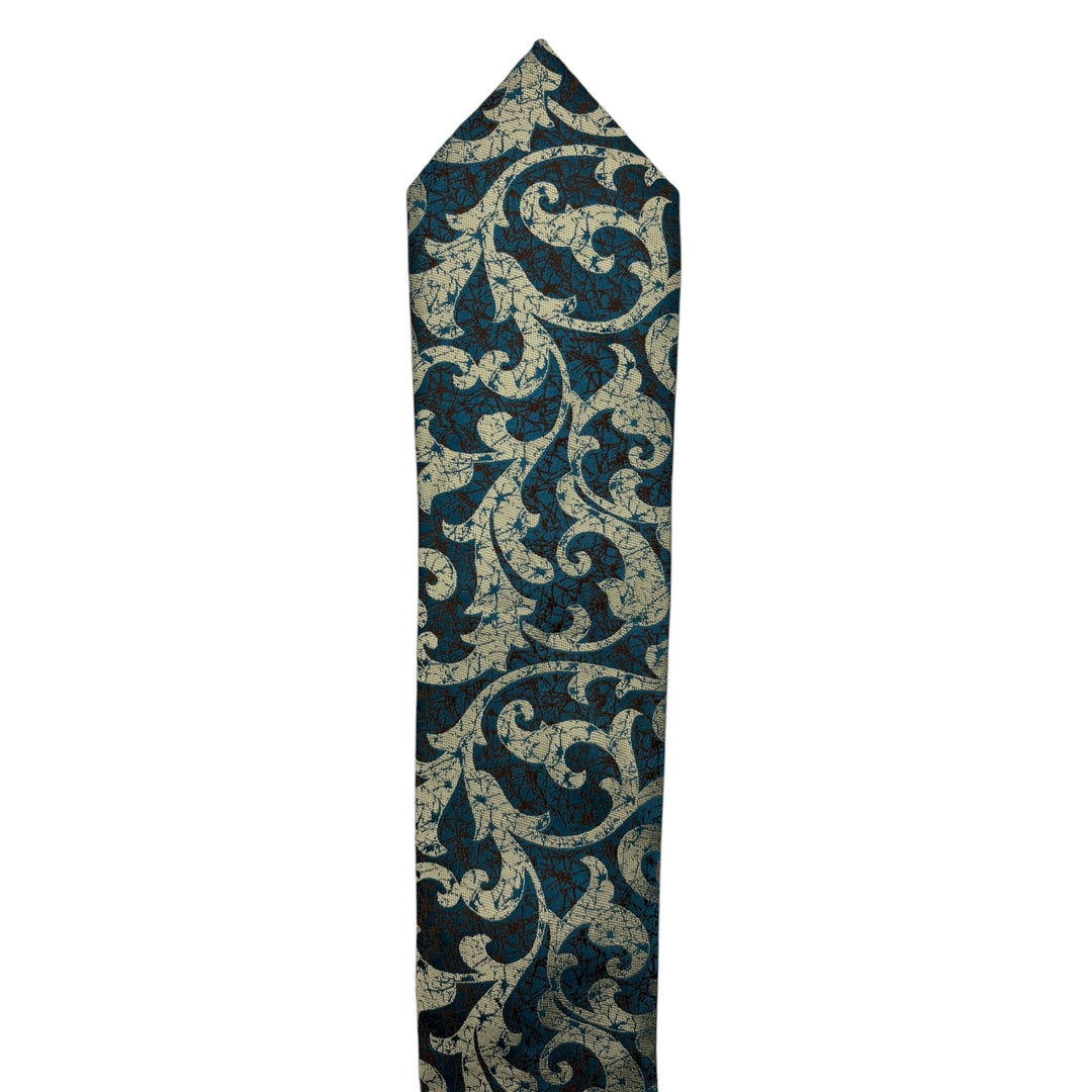 Stone Floral Teal Tie and Pocket Square
