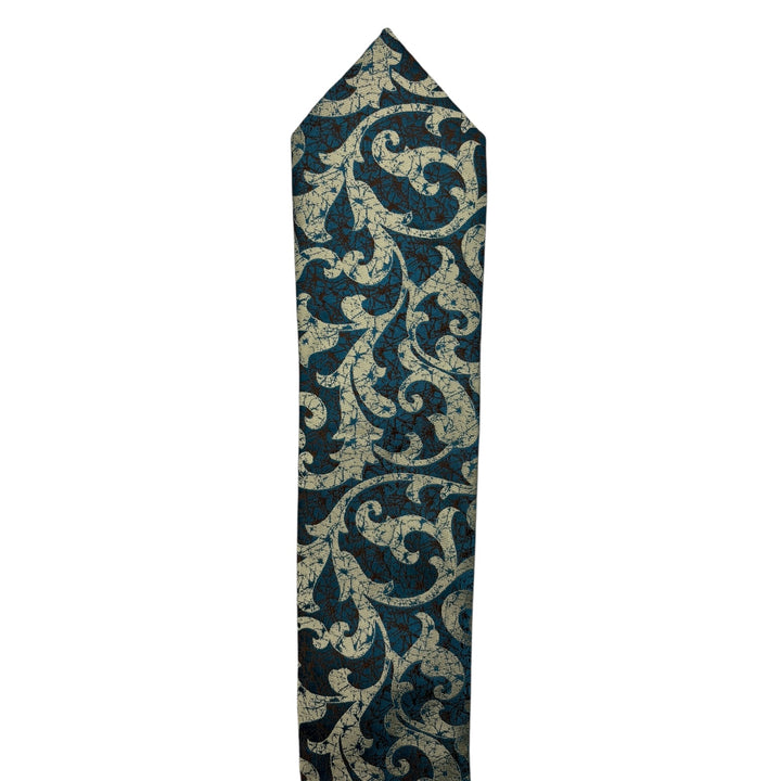 Stone Floral Teal Tie and Pocket Square